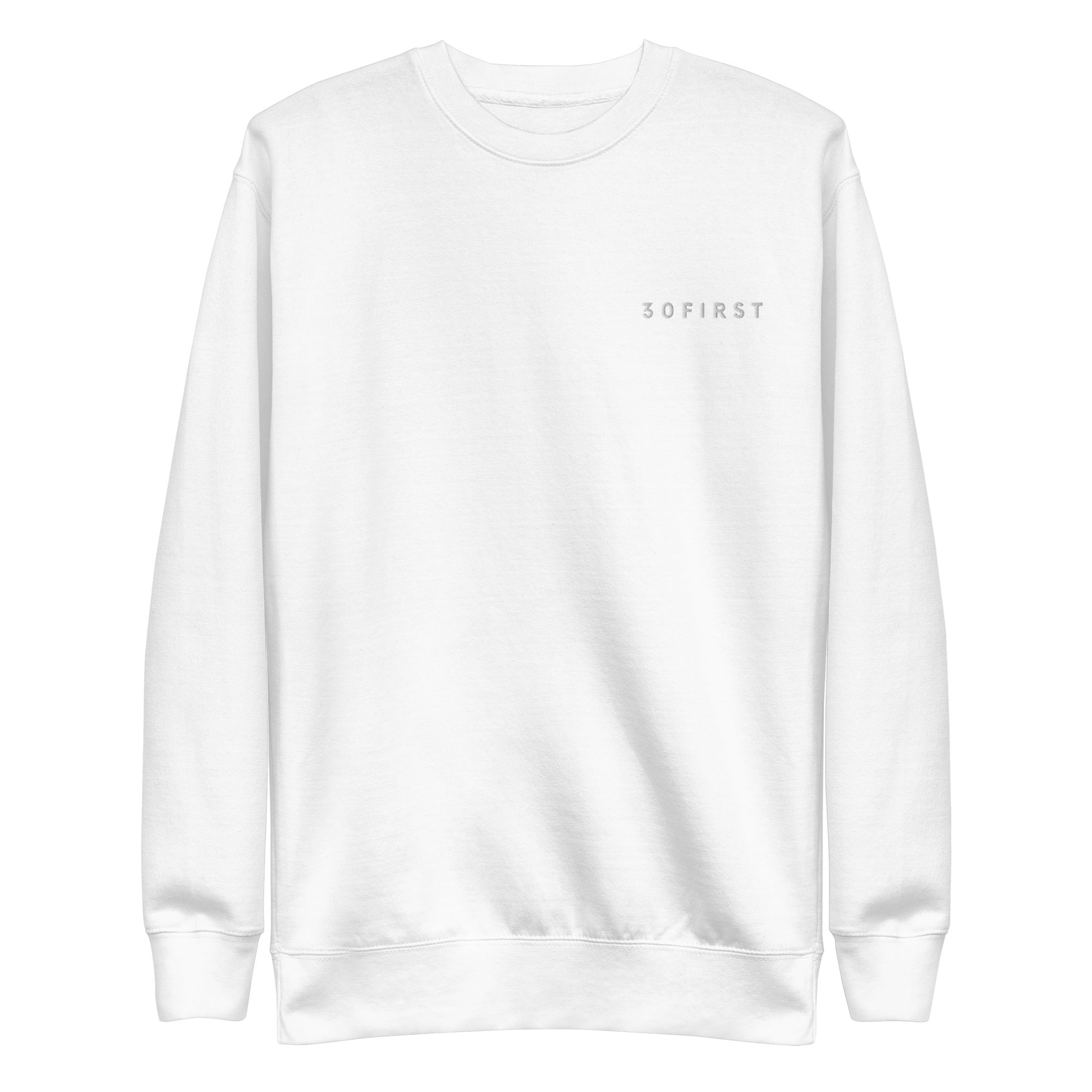 White On White 30FIRST Sweatshirt (slim fit) – 30FIRSTCO